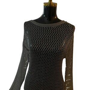 Elegant Gray Mesh Sweater